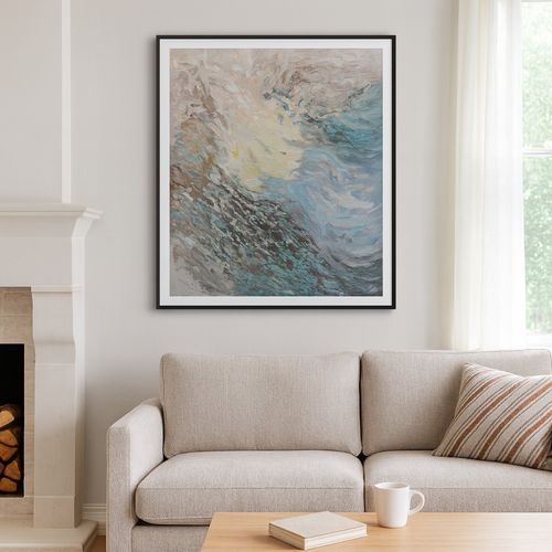 Abstract Ocean Wave Textured Painting
