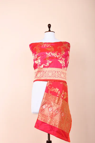 Rani Pink Handwoven Banarasi Silk Dupatta
