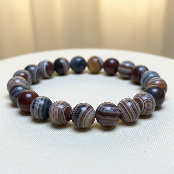 BOTSWANA AGATE Crystal Bracelet