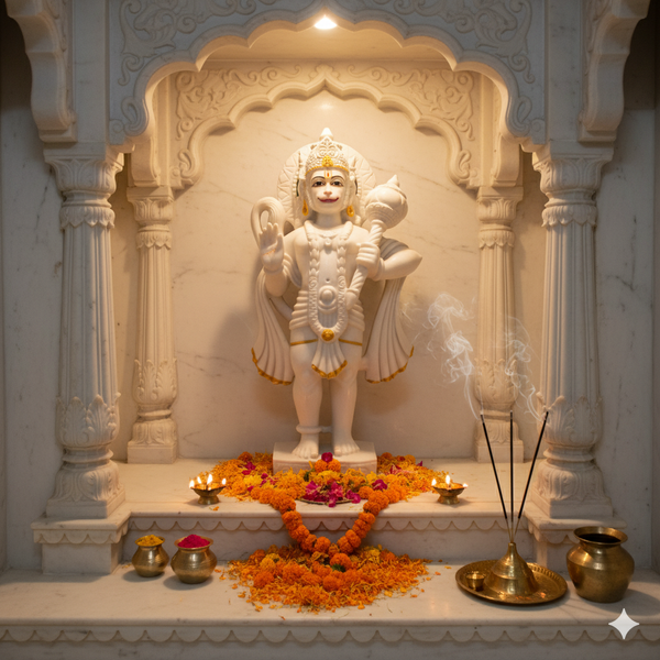 Hanuman Ji (Standing) in Vietnamese Marble: The Epitome of Strength and Devotion