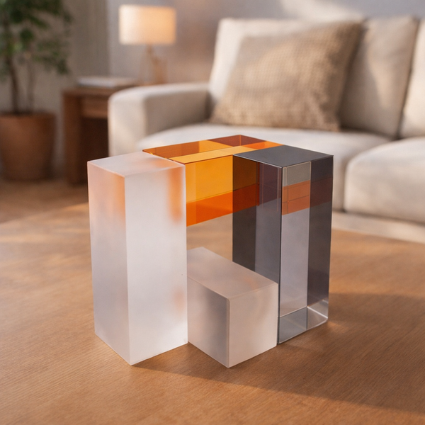 Modern Crystal Decorative Block Transparent & Colored Design