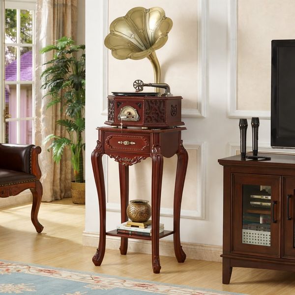 The Ornate – Retro Gramophone Vinyl Player with Wooden Stand
